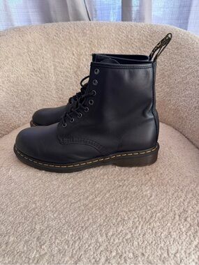 Dr Martens 1460 Black Smooth Leather Boots Mens 12 UK 11 EU 46 Lace Up EUC